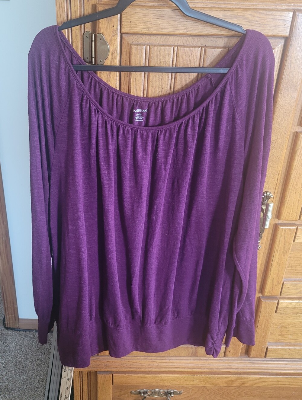 Lane Bryant Deep Plum Long Sleeve Scoop Neck Tunic / Oversized